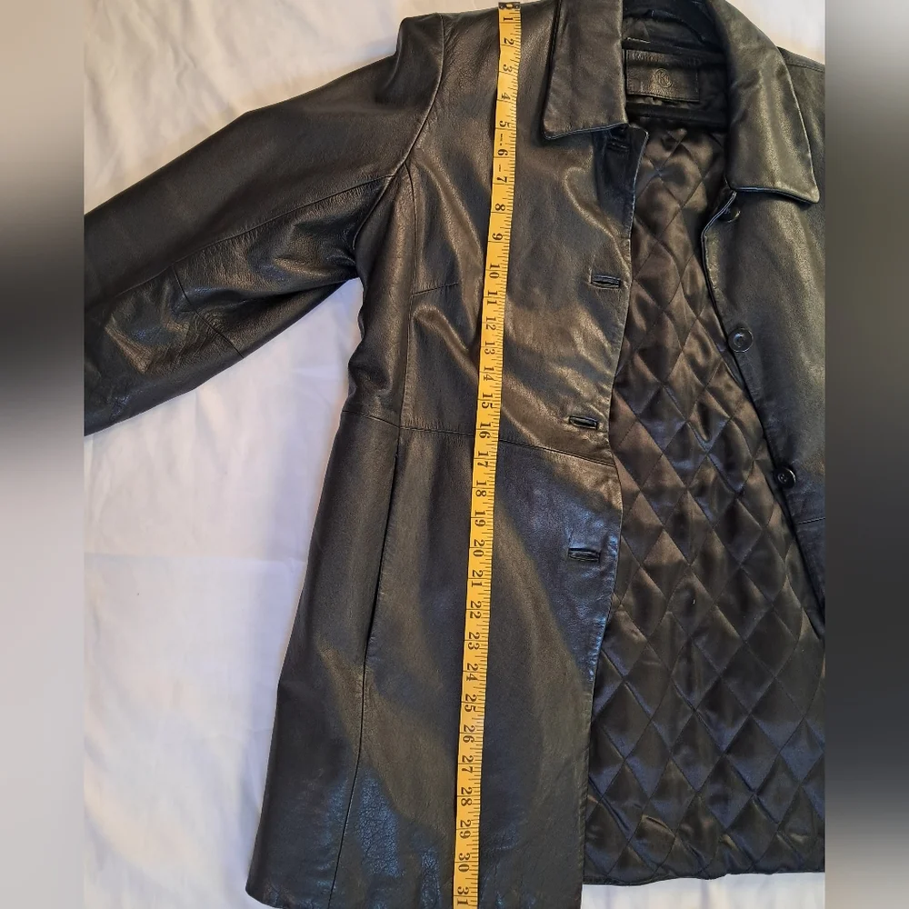 Vintage Kathy Ireland Size L Leather Coat 100% Genuine Mint Condition - Picture 10 of 12